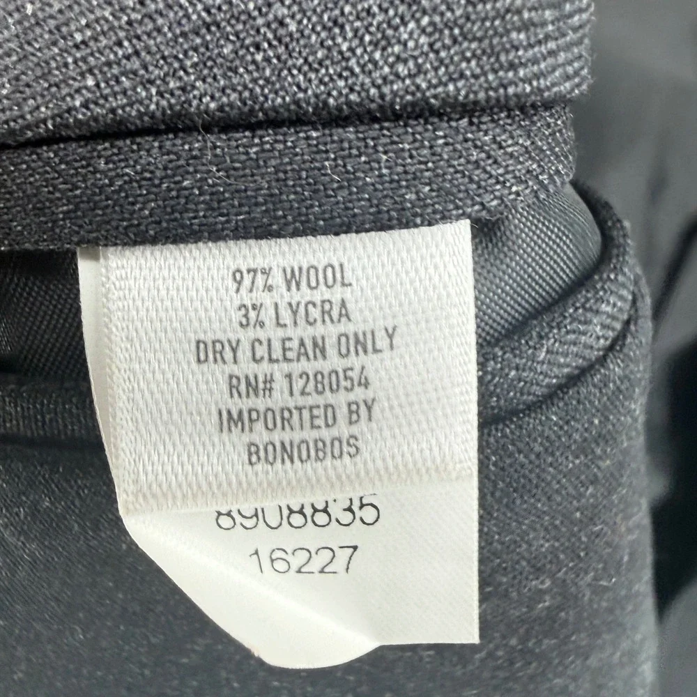 Bonobos Standard Fit Blazer Mens 44L Charcoal Gray Wool Stretch 15399-GY442